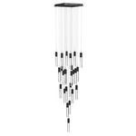 Glacier Square Multi Light Pendant - Black / Clear Bubble