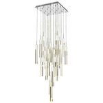 Glacier Square Multi Light Pendant - Chrome / Clear