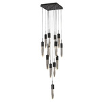 Aspen Square Multi Light Pendant - Black / Seeded Crystal