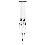 Aspen Square Multi Light Pendant - Black / Clear Crystal