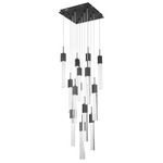 Glacier Square Multi Light Pendant - Black / Clear