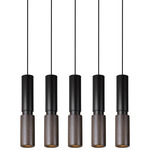 Amelia Linear Multi Light Pendant - Black / Black