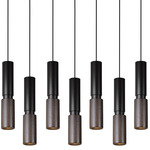 Amelia Linear Multi Light Pendant - Black / Black