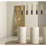 Amelia Linear Multi Light Pendant - Black / Brass