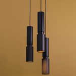 Amelia Round Multi Light Pendant - Black / Black