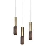 Amelia Round Multi Light Pendant - Black / Brass