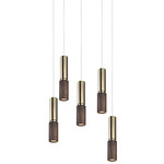 Amelia Round Multi Light Pendant - Black / Brass