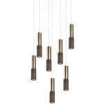 Amelia Round Multi Light Pendant - Black / Brass