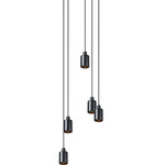 Can Round Multi Light Pendant - Black