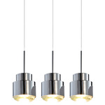 Cupallo Linear Multi Light Pendant - Black / Chrome