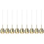 Cupallo Linear Multi Light Pendant - Black / Brass
