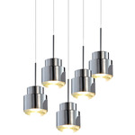 Cupallo Round Multi Light Pendant - Black / Chrome