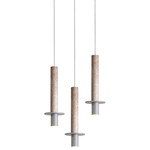 Meta Round Three Light Pendant - White / White