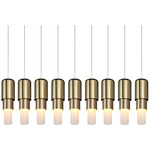 Mingo Linear Multi Light Pendant - White / Brass