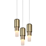 Mingo Round Multi-Light Chandelier - White / Brass