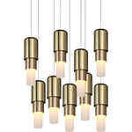 Mingo Round Multi-Light Chandelier - White / Brass