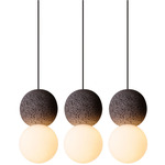 Origo Linear Multi Light Pendant - Black Rock / Opal