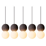 Origo Linear Multi Light Pendant - Black Rock / Opal