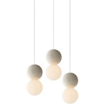 Origo Round Multi Light Pendant - White Rock / Opal