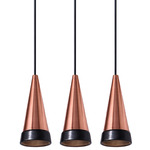 Vitrif Linear Multi Light Pendant - Black / Copper