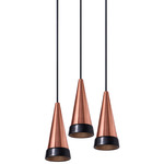 Vitrif Round Multi Light Pendant - Black / Copper