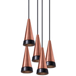 Vitrif Round Multi Light Pendant - Black / Copper