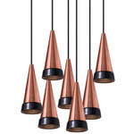 Vitrif Round Multi Light Pendant - Black / Copper