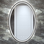 Brilliance Oval Lighted Mirror - Matte Black / Mirror