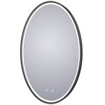 Brilliance Oval Lighted Mirror - Matte Black / Mirror