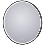 Brilliance Round Lighted Mirror - Matte Black / Mirror