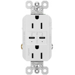 Radiant 15A Tamper Resistant Ultra Fast Outlet w/ Type C USB - White