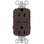 Radiant 15A Tamper Resistant Ultra Fast Outlet w/ Type C USB - Dark Bronze