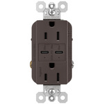 Radiant 15A Tamper Resistant Ultra Fast Outlet w/ Type C USB - Brown