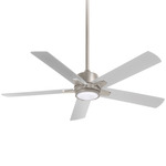 Stout Ceiling Fan with Light - Brushed Nickel / Silver / Frosted White