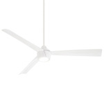 Skinnie Ceiling Fan with Light - Flat White / Flat White