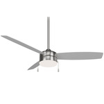Airetor III Ceiling Fan with Light - Brushed Nickel / Silver / Frosted White