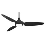 Seacrest Outdoor Ceiling Fan with Light - Coal / Coal / Etched White