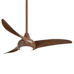 Light Wave Ceiling Fan with Light - Distressed Koa / Frosted White