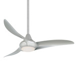 Light Wave Ceiling Fan with Light - Silver / Frosted White