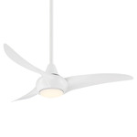 Light Wave Ceiling Fan with Light - White / Frosted White