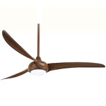 Light Wave Ceiling Fan with Light - Distressed Koa / Frosted White