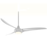 Light Wave Ceiling Fan with Light - Silver / Frosted White