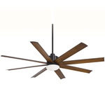 Slipstream Ceiling Fan with Light - Coal / Distressed Koa / Opal