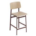 Loft Bar Stool - Oak + Deep Red