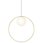 Bola Halo Pendant - Overstock - Brass / Opaline