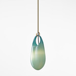 Hold Pendant - Brushed Brass / Opaque New Blue
