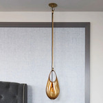 Hold Pendant - Brushed Brass / Transparent Olivin