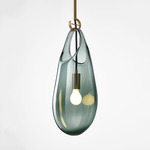 Hold Pendant - Brushed Brass / Transparent Smoke