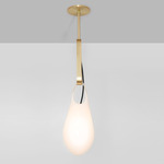 Hold Pin Pendant - Brushed Brass / Opaque White