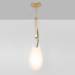 Hold Pin Pendant - Brushed Brass / Opaque White
